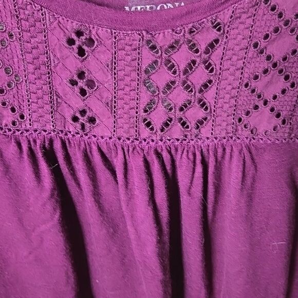Merona Purple Short Sleeve Top Xs Blouse Sleeveless Top Shirt Womens Spring - Picture 3 of 12